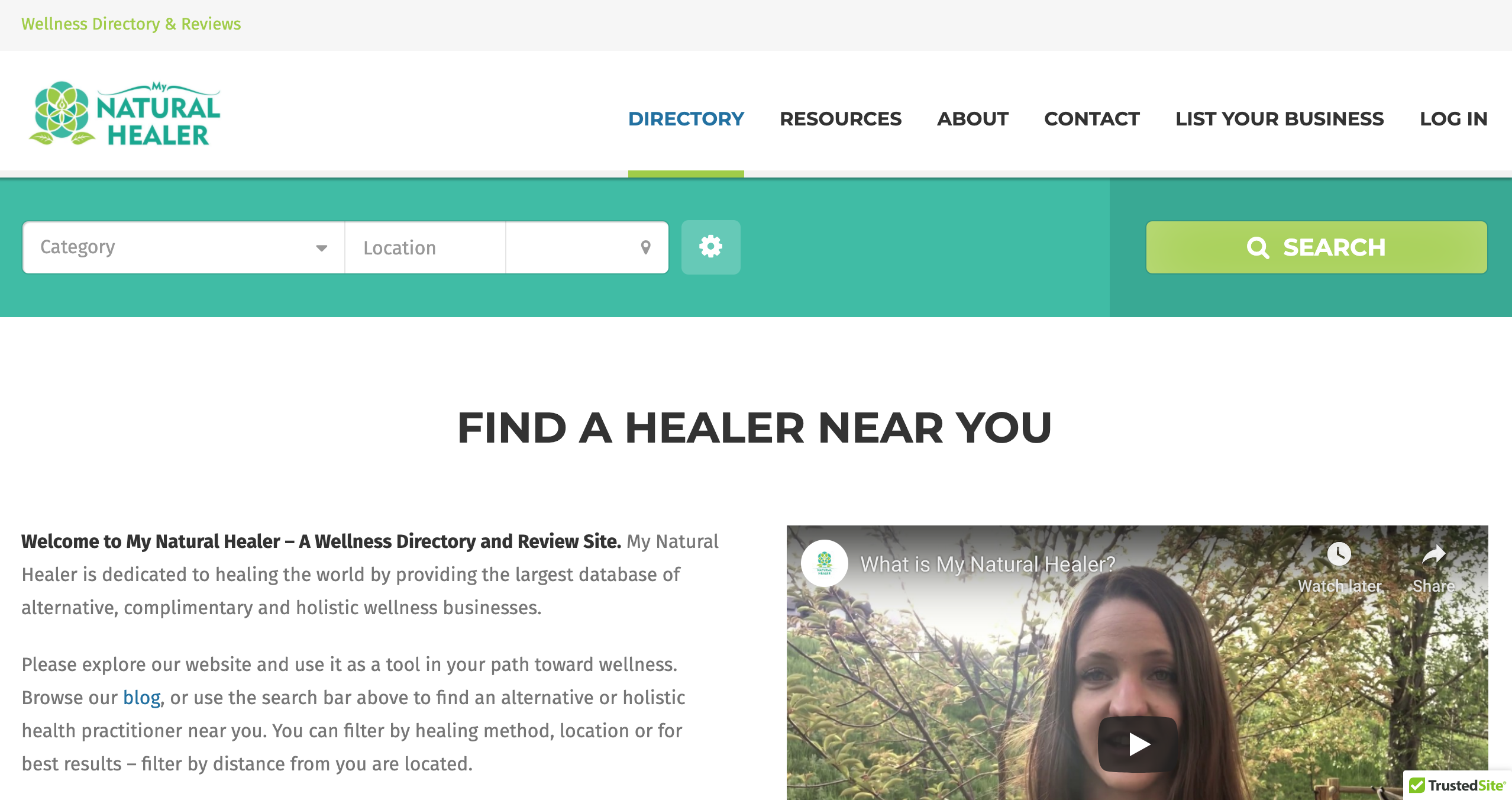 My Natural Healer website screenshot